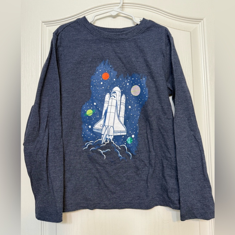 Cat & Jack Boys Spaceship Long Sleeve Tee
